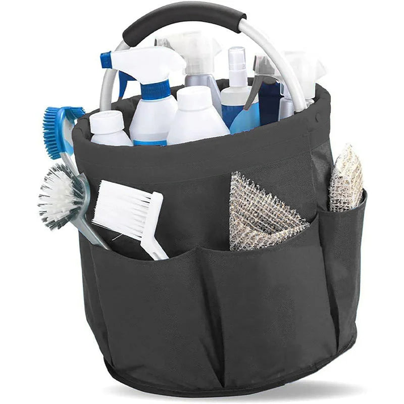 Khaki Portable Picnic Basket Foldable Outdoor Beach Basket