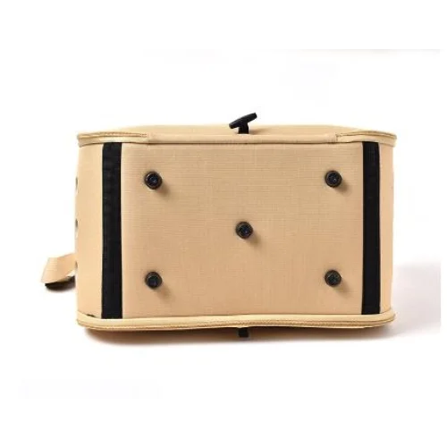 Khaki Stylish EVA Pet Carrier Bag - Lightweight Portable &