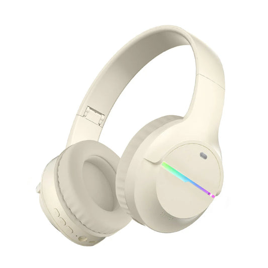 Khaki Wireless Gaming Headphones with Lights - Foldable