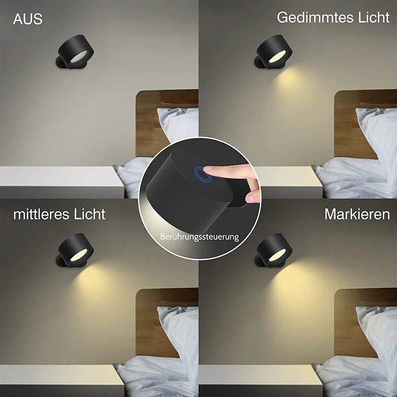 Khaki Wood Grain Rechargeable LED Magnetic Wall Light