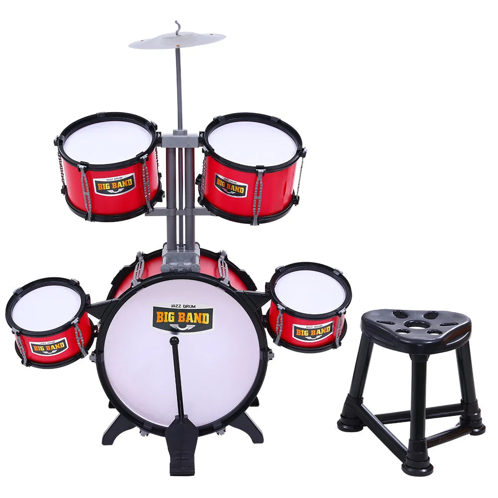 Kids 7 Drum Set Junior Drums Kit Musical Play Toys