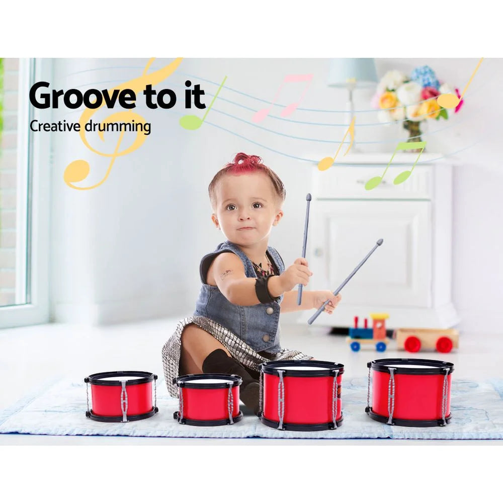 Kids 7 Drum Set Junior Drums Kit Musical Play Toys