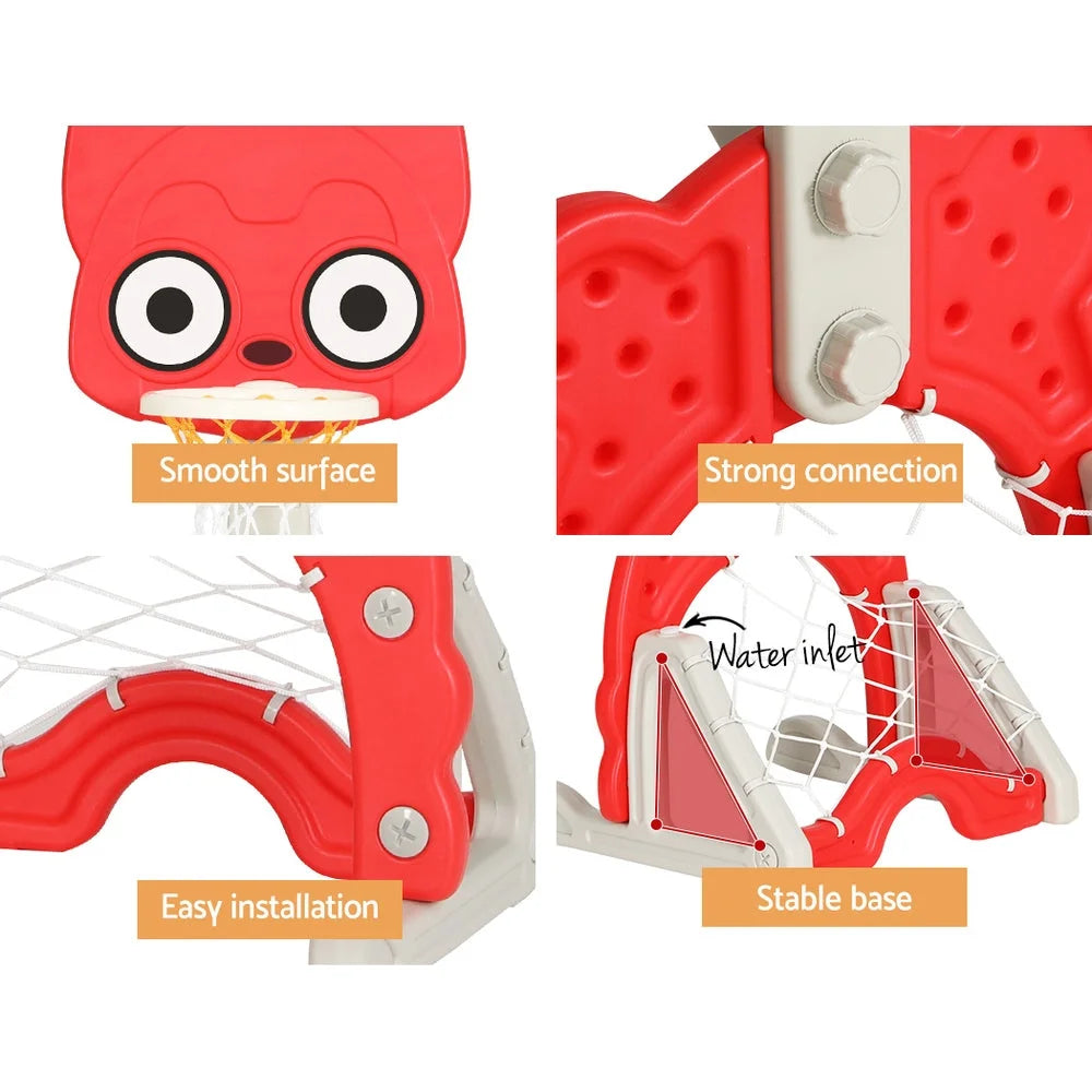 Kids Basketball Hoop Stand Adjustable 5-in-1 Sports Center