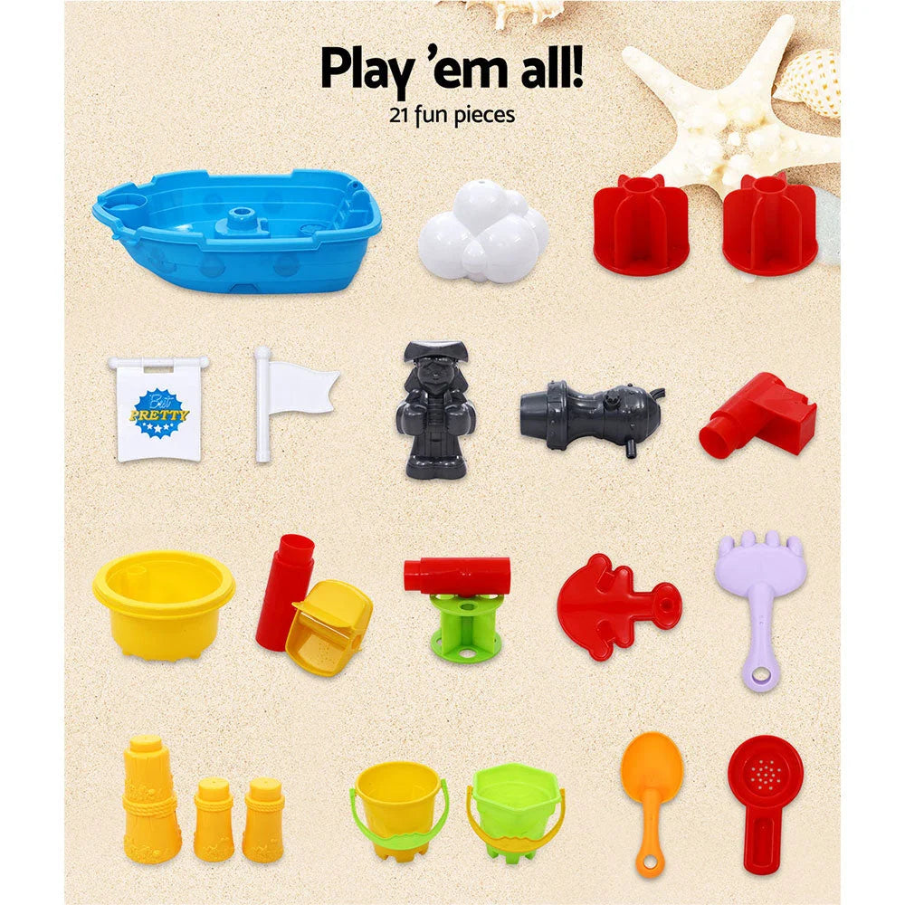 Kids Beach Sand and Water Toys Outdoor Table Pirate Ship
