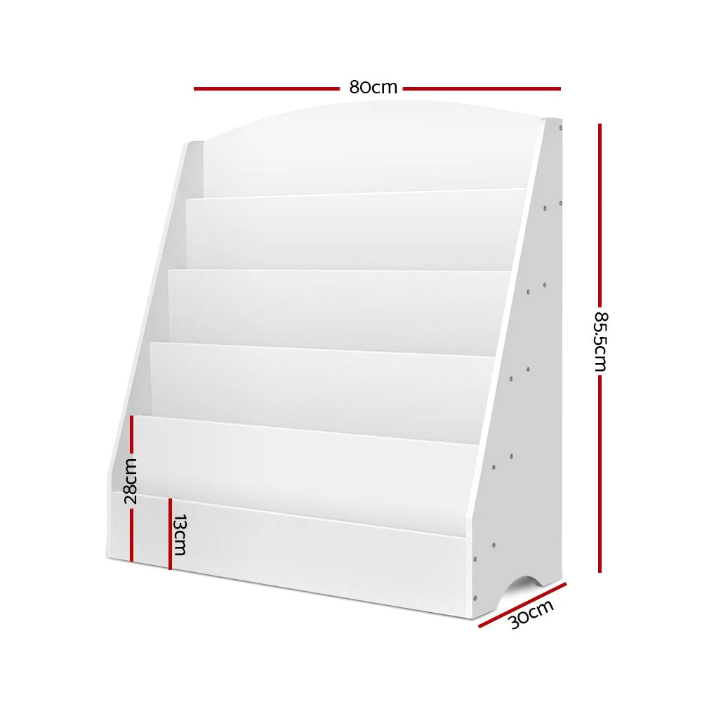 Kids Bookshelf 5-Tiers Magazine Rack Shelf Organizer