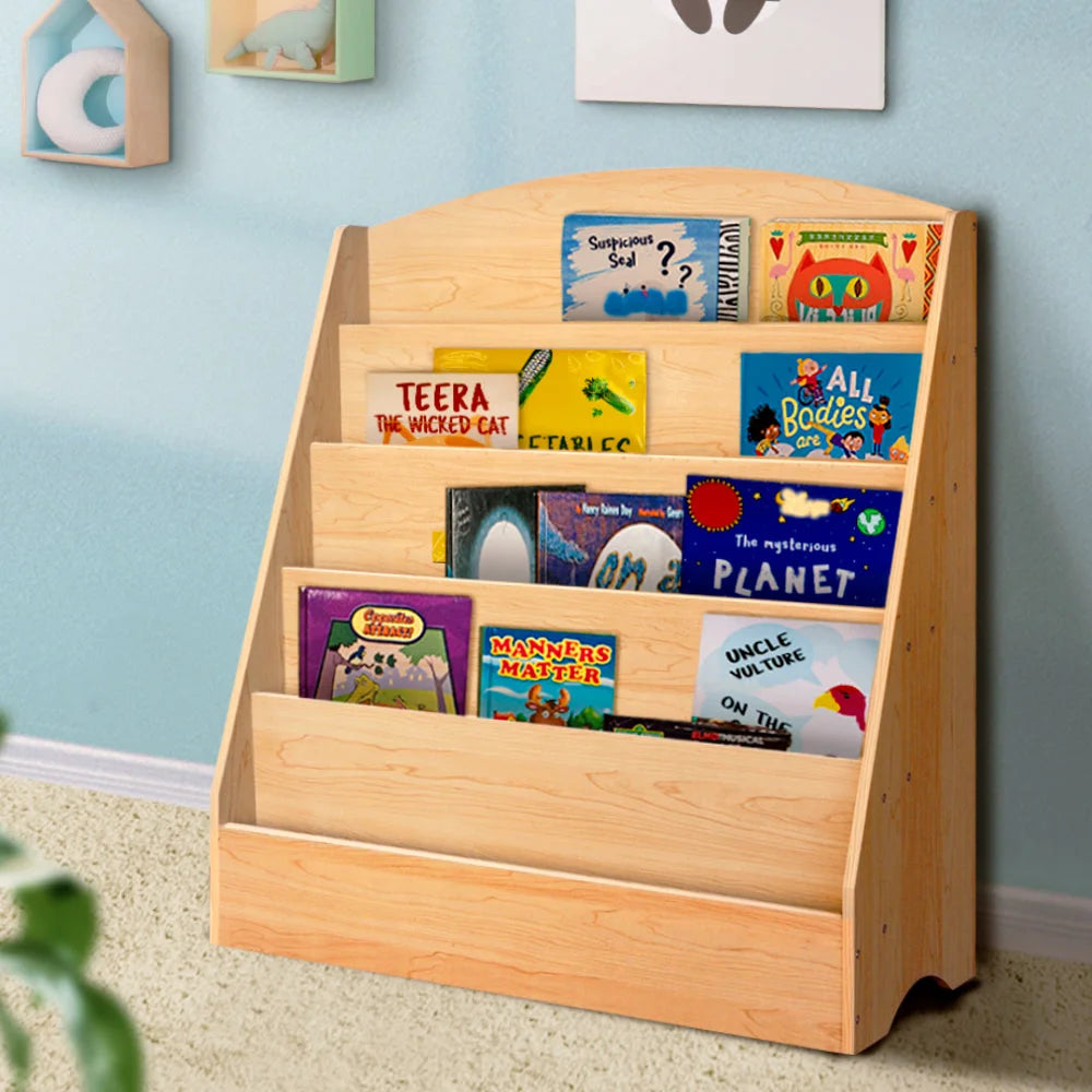 Kids Bookshelf 5-Tiers Magazine Shelf Rack Organizer