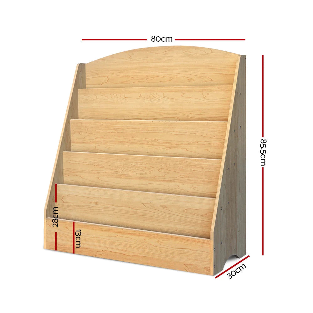 Kids Bookshelf 5-Tiers Magazine Shelf Rack Organizer