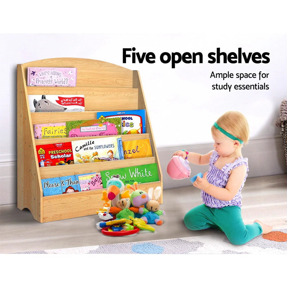 Kids Bookshelf 5-Tiers Magazine Shelf Rack Organizer