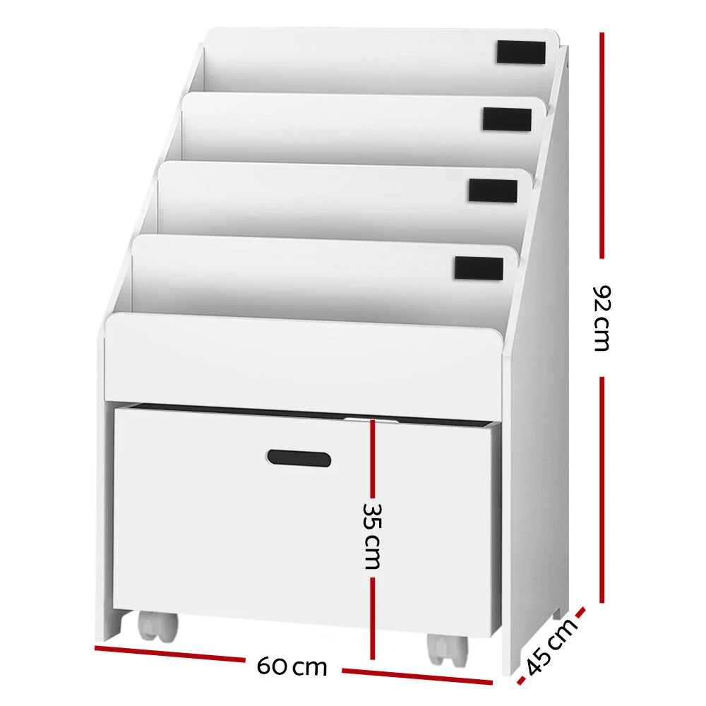 Bookshelf with storage organiser bookcase drawers children