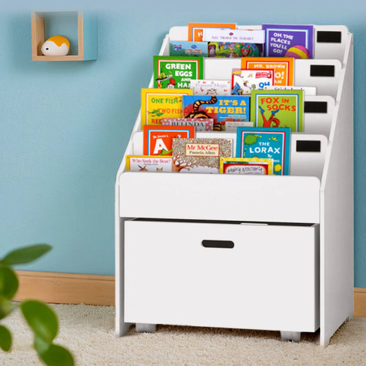 Kids Bookshelf Storage 4 Tiers Organizer Bookcase