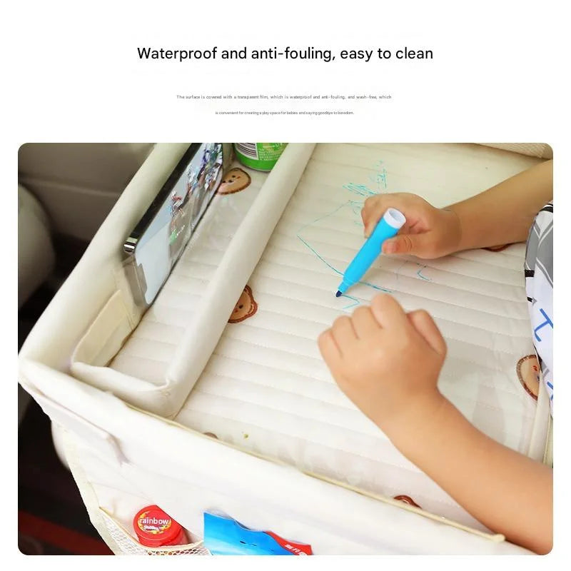 Kids Car Seat Travel Tray - Waterproof Lap Desk