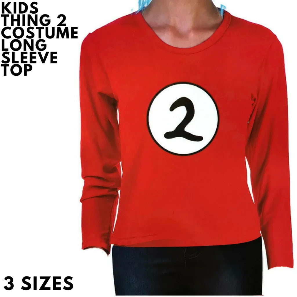 Kids Cat In The Hat Thing 2 Long Sleeve Red Top Party