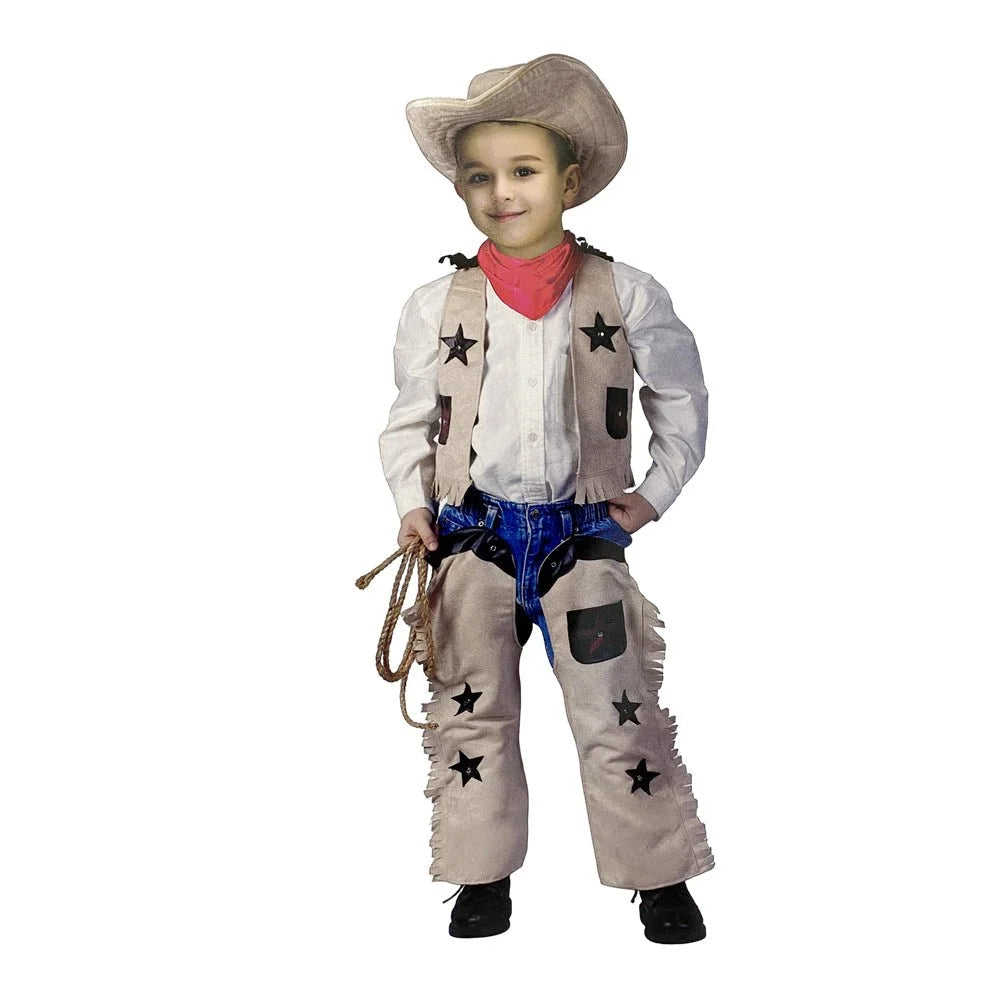 Kids Cowboy Costume - Height 110-130cm - Commercial >