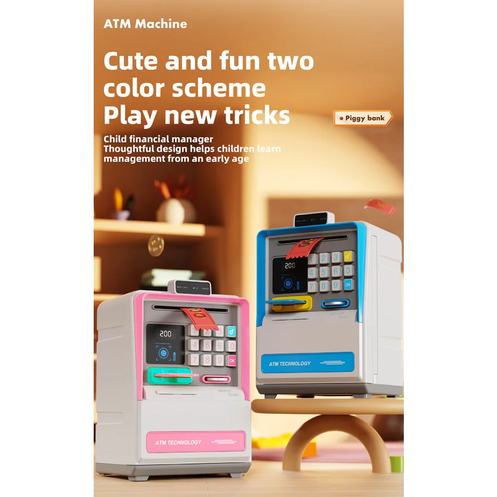 Kids Electronic ATM Piggy Bank with Simulated Facial