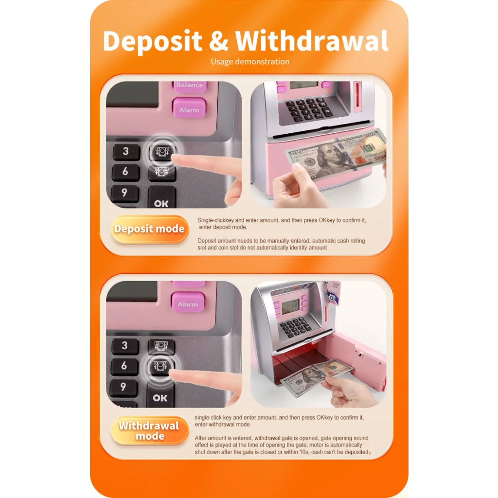 Kids Electronic ATM Savings Bank - Digital Piggy Bank