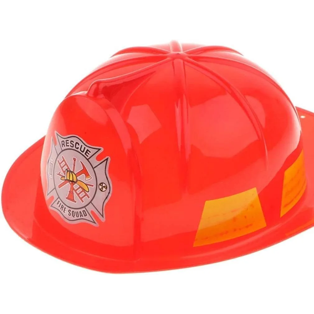 KIDS FIREMAN HAT Firemans Helmet Costume Dress Up Party Red