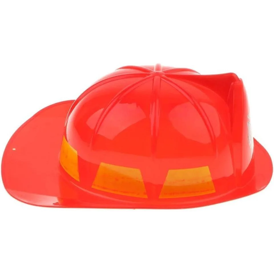 KIDS FIREMAN HAT Firemans Helmet Costume Dress Up Party Red