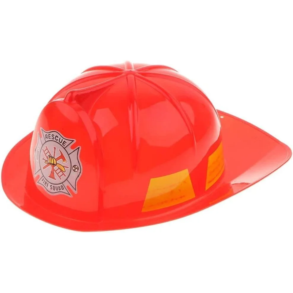 KIDS FIREMAN HAT Firemans Helmet Costume Dress Up Party Red