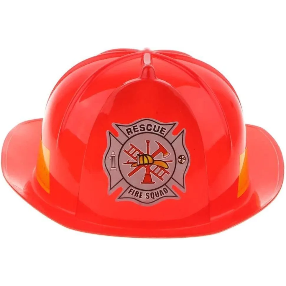 KIDS FIREMAN HAT Firemans Helmet Costume Dress Up Party Red