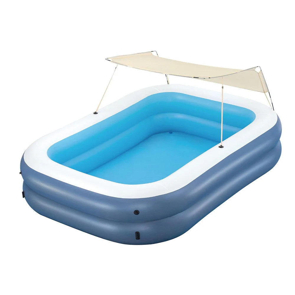 Kids Inflatable Pool Above Ground Splash Pool with Sunshade