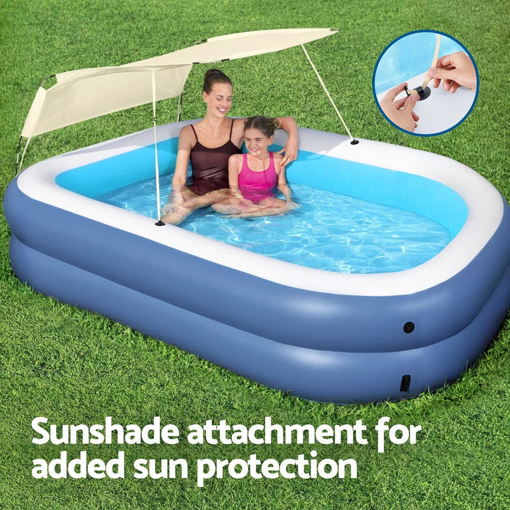 Kids Inflatable Pool Above Ground Splash Pool with Sunshade