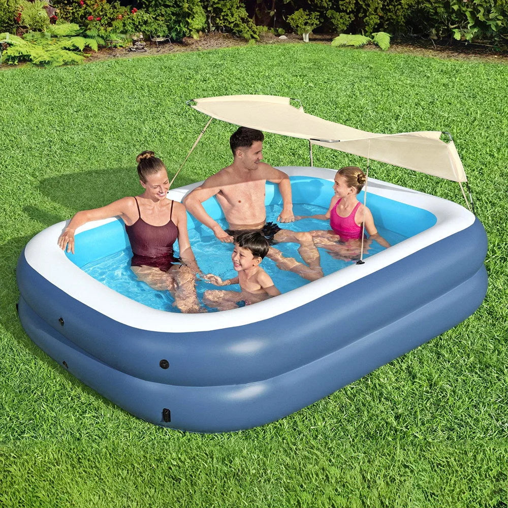 Kids Inflatable Pool Above Ground Splash Pool with Sunshade