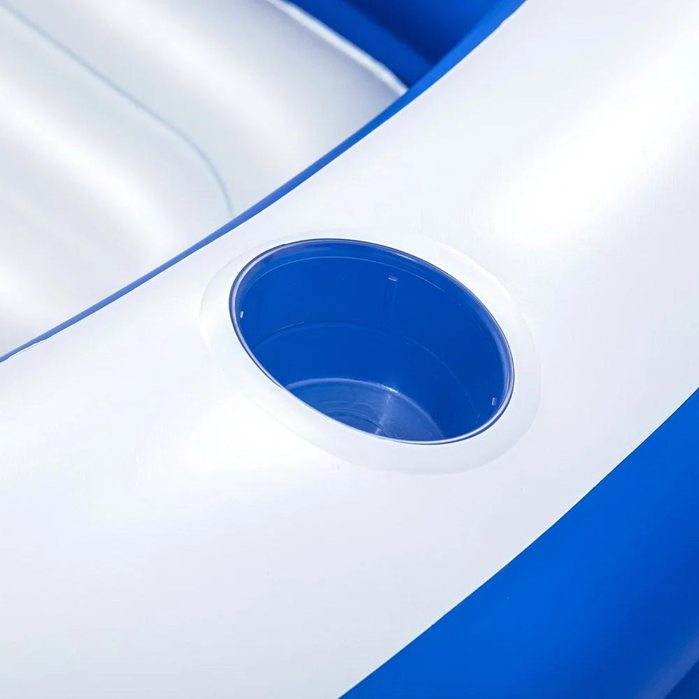 Kids Inflatable Pool Above Ground with Bench Seat Cup