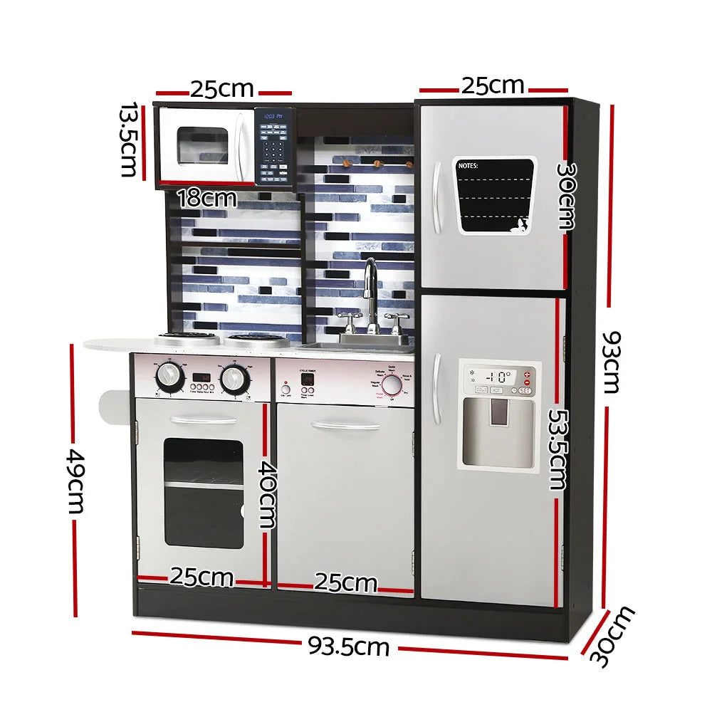 Kids Kitchen Wooden Pretend Play Set Toys Cooking Food