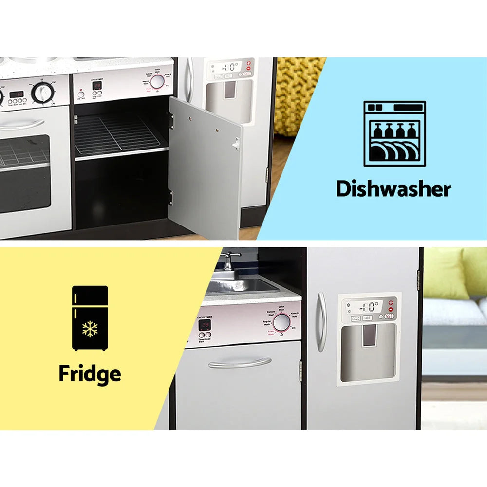 Kids Kitchen Wooden Pretend Play Set Toys Cooking Food