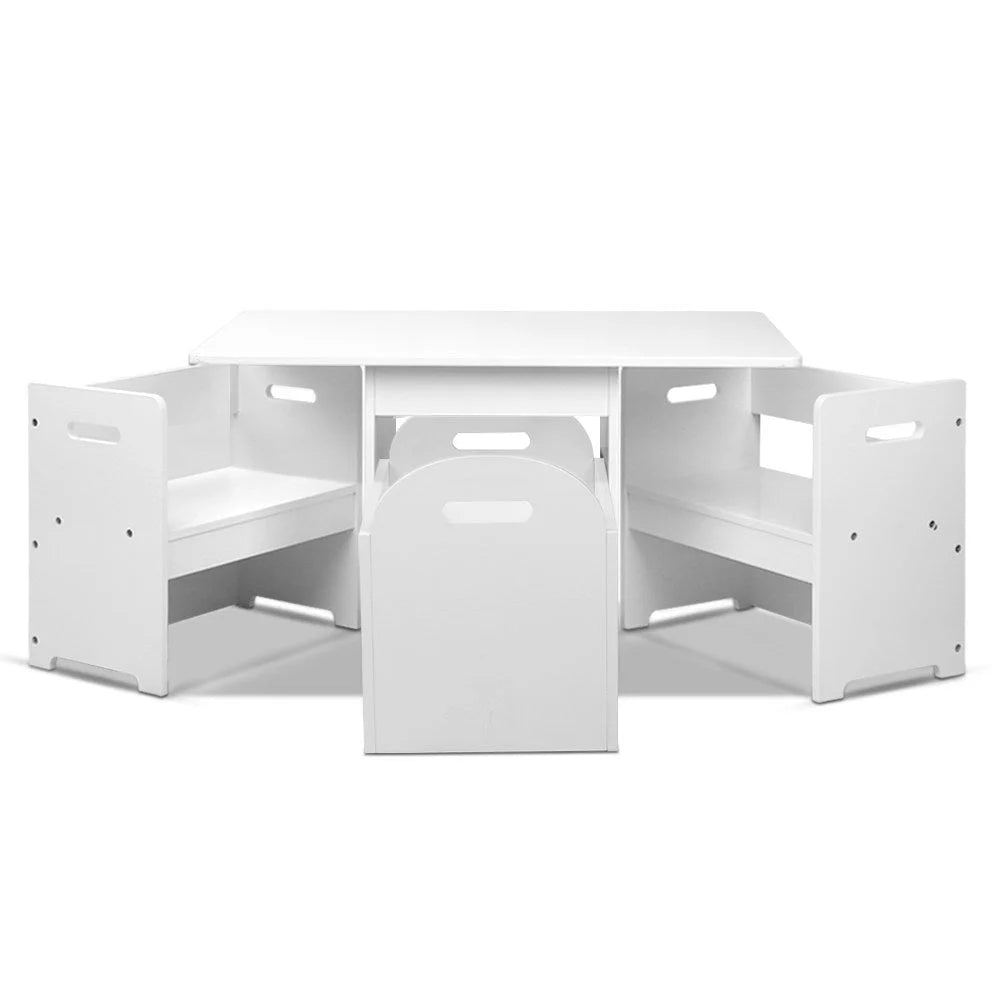 Desk with multi function table chair