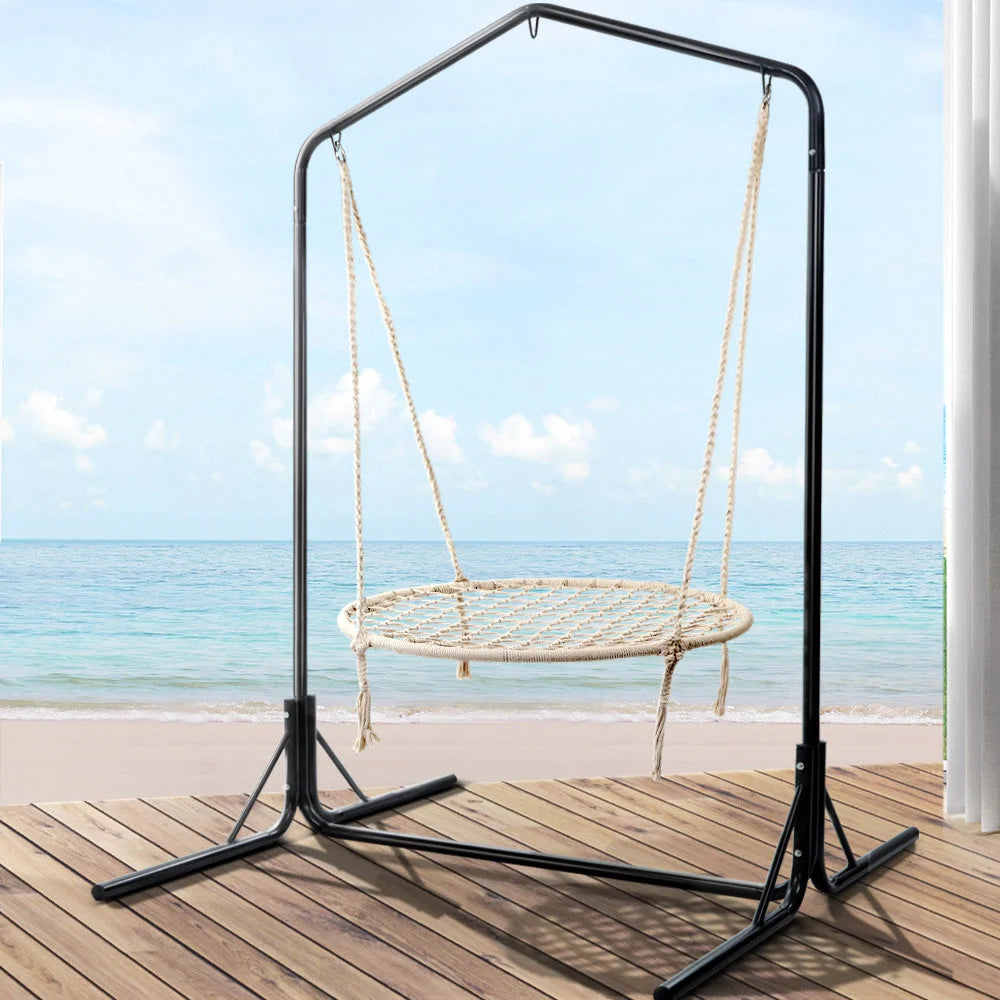 Kids Outdoor Nest Spider Web Swing Hammock Chair with Stand