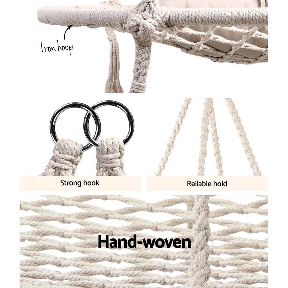 Kids Outdoor Nest Spider Web Swing Hammock Chair with Steel