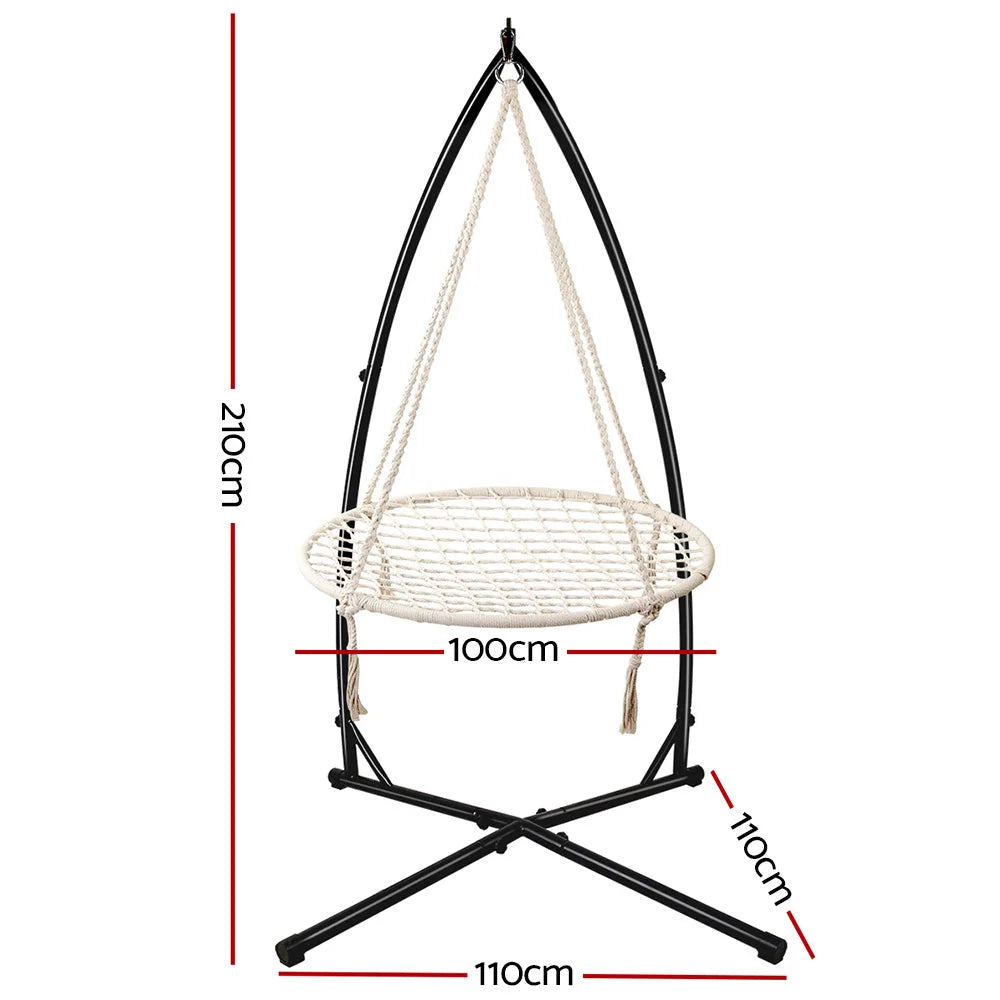 Kids Outdoor Nest Spider Web Swing Hammock Chair with Steel