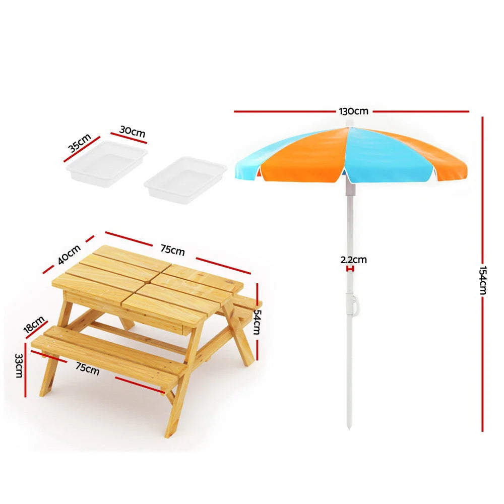 Kids Outdoor Table and Chairs Picnic Bench Set