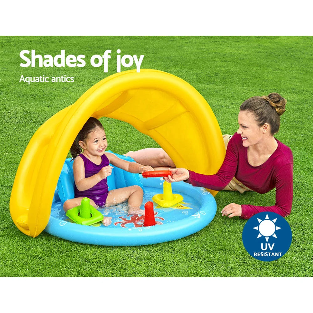 Kids Pool Inflatable Play Swimming Pools with Canopy