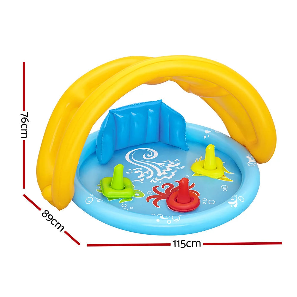 Kids Pool Inflatable Play Swimming Pools with Canopy