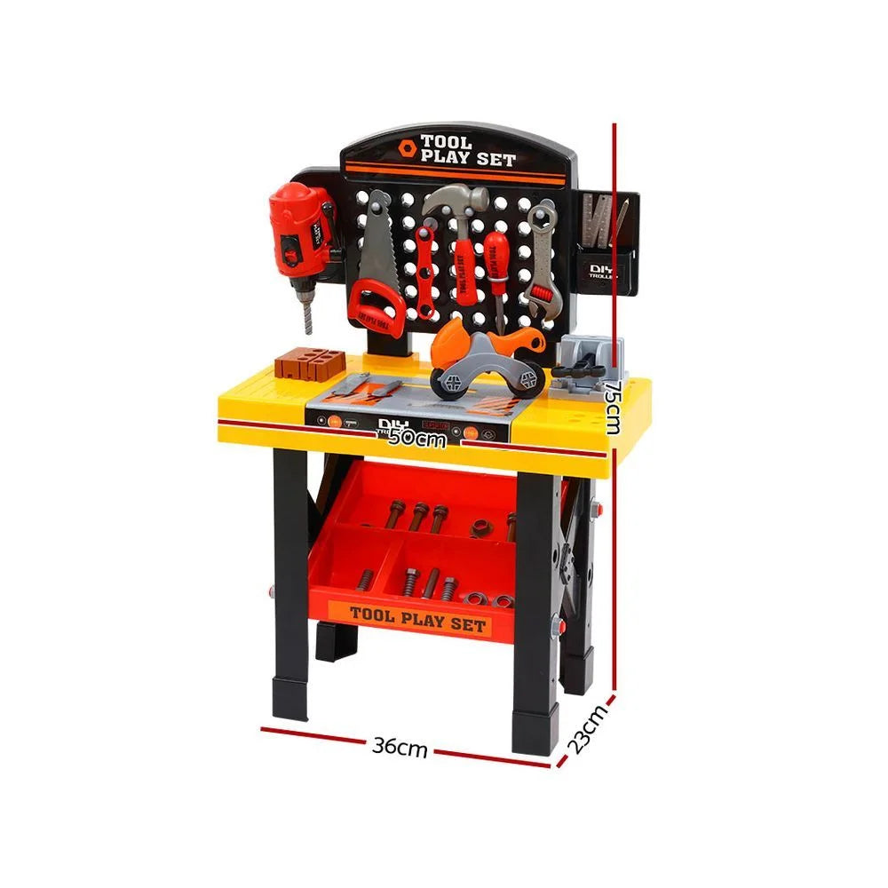 Kids Pretend Play Set Workbench Tools 54pcs Builder Work