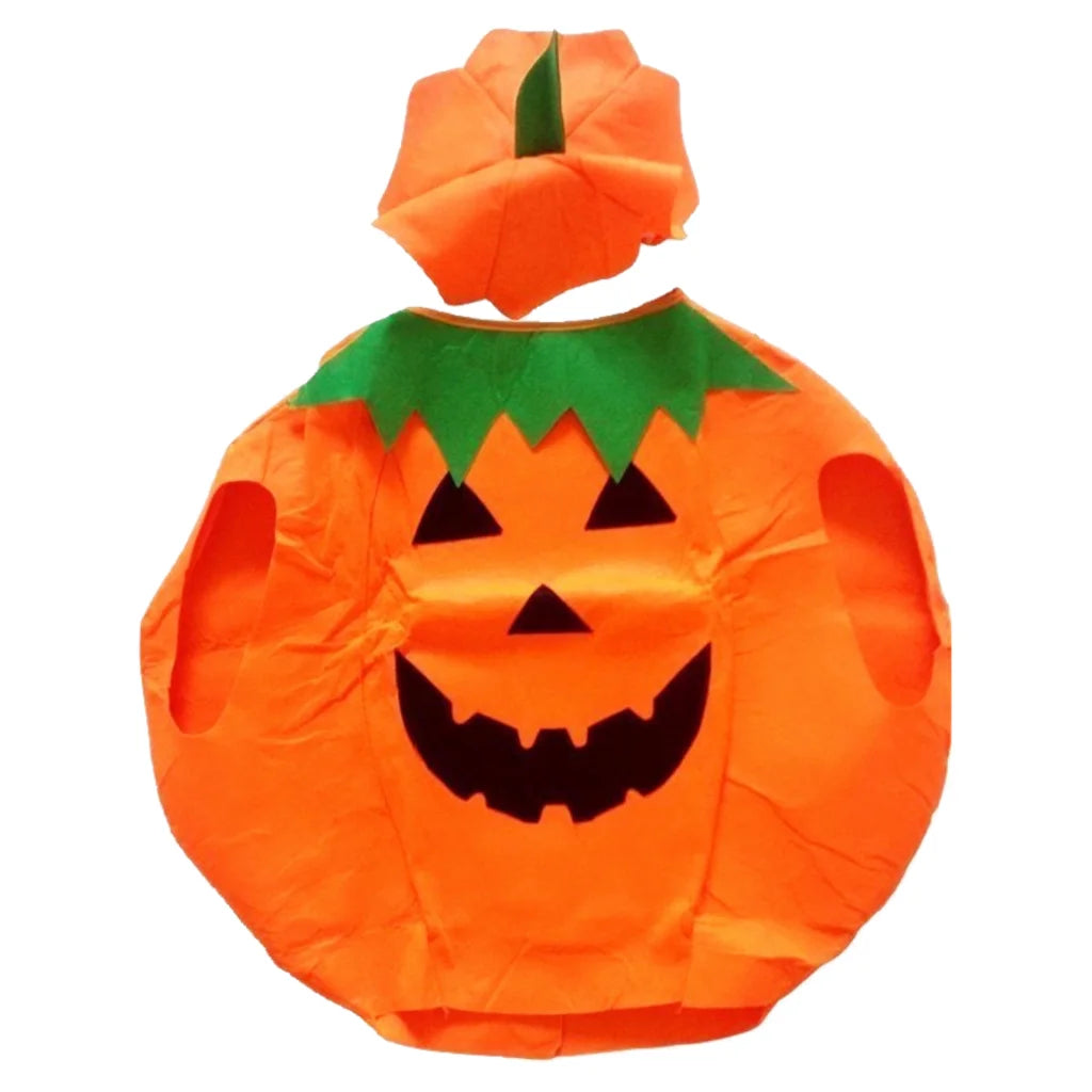 KIDS PUMPKIN COSTUME Halloween Unisex Fancy Dress Up Party