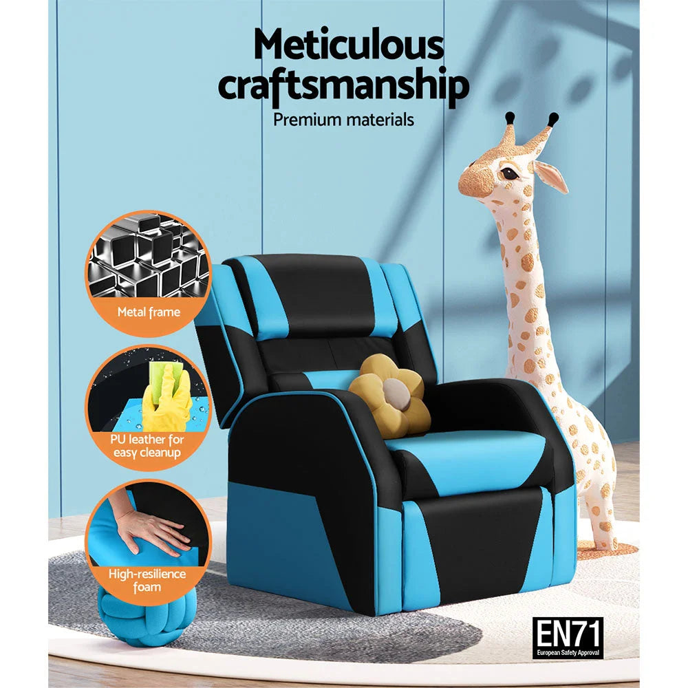 Kids Recliner Chair PU Leather Gaming Sofa Lounge Couch