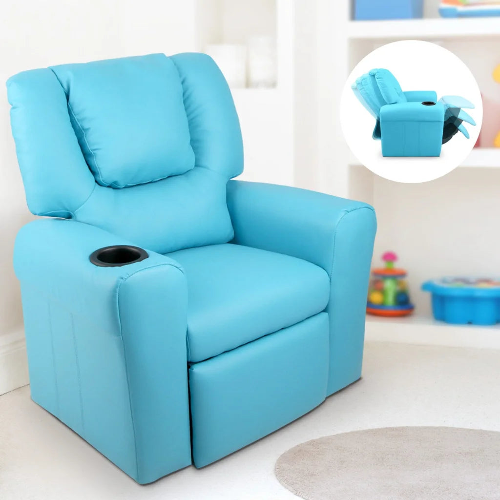 Kids Recliner Sofa Luxury Children Lounge Chair PU Couch