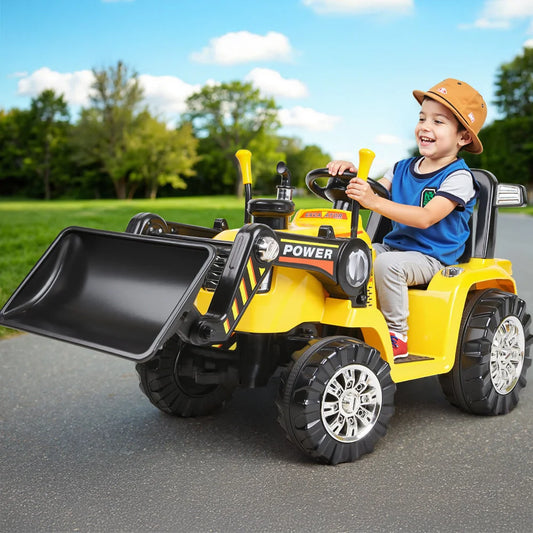 Kids Ride On Bulldozer Digger Car - Yellow - Cars