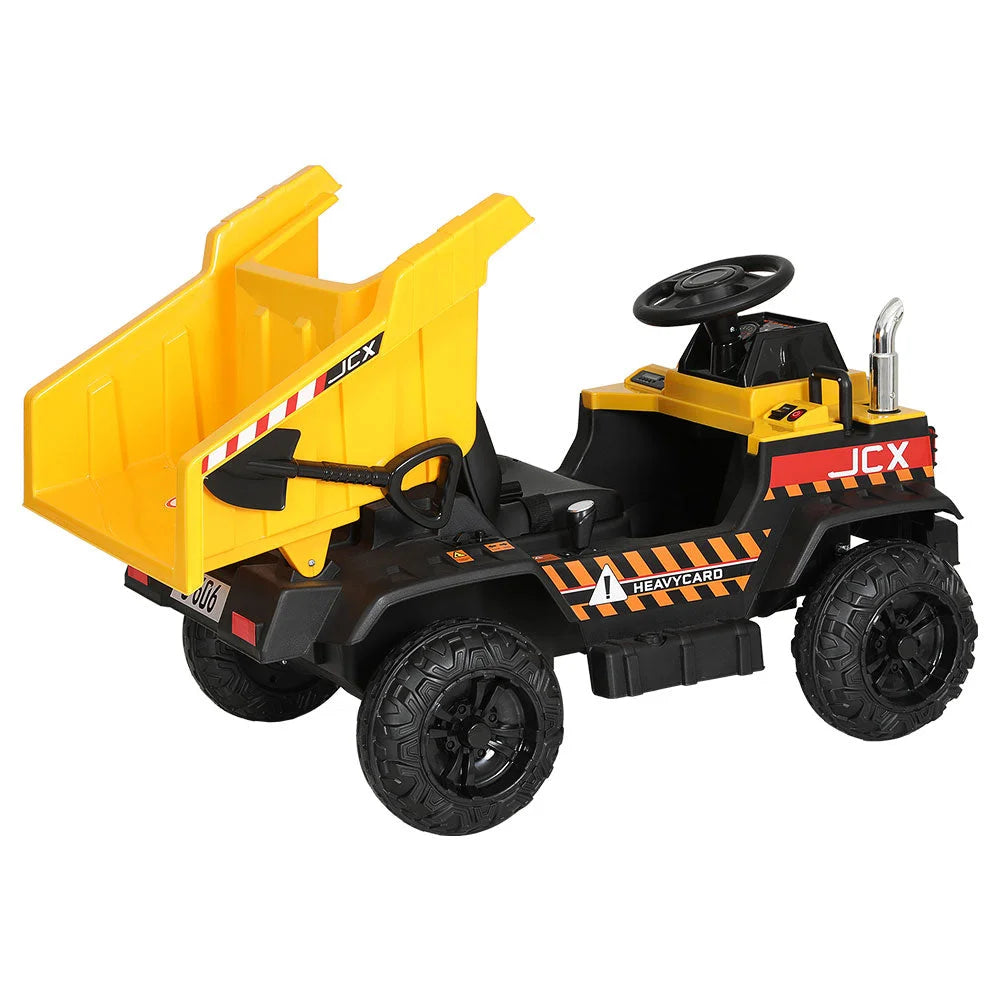 Kids Ride On Car Dumptruck Loader Toy 12V - Yellow Rigo