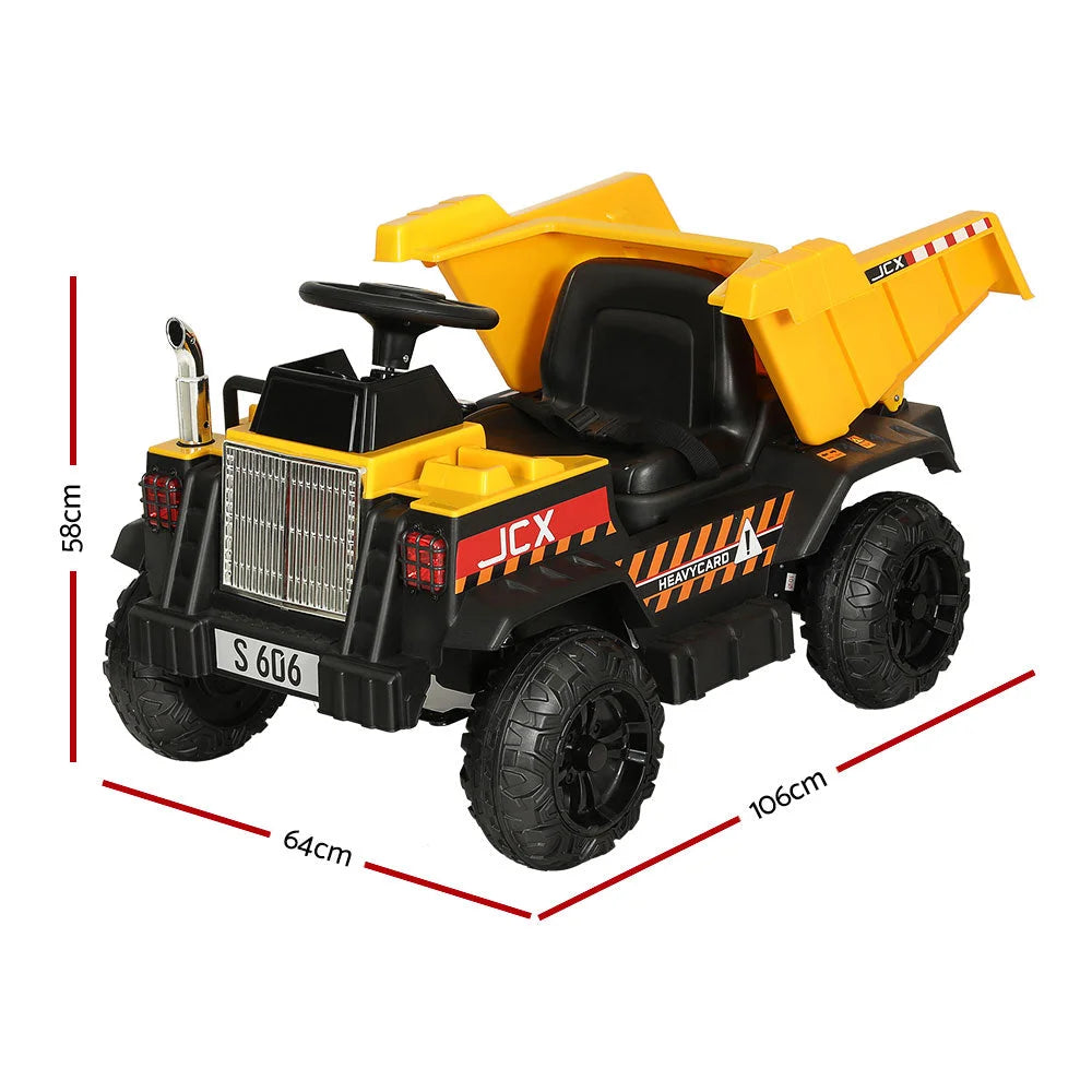 Kids Ride On Car Dumptruck Loader Toy 12V - Yellow Rigo