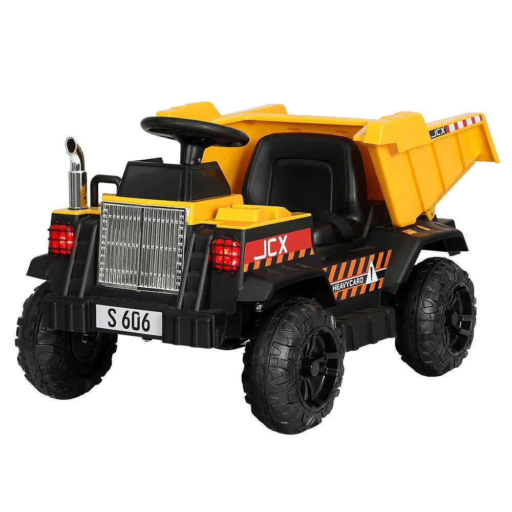 Kids Ride On Car Dumptruck Loader Toy 12V - Yellow Rigo