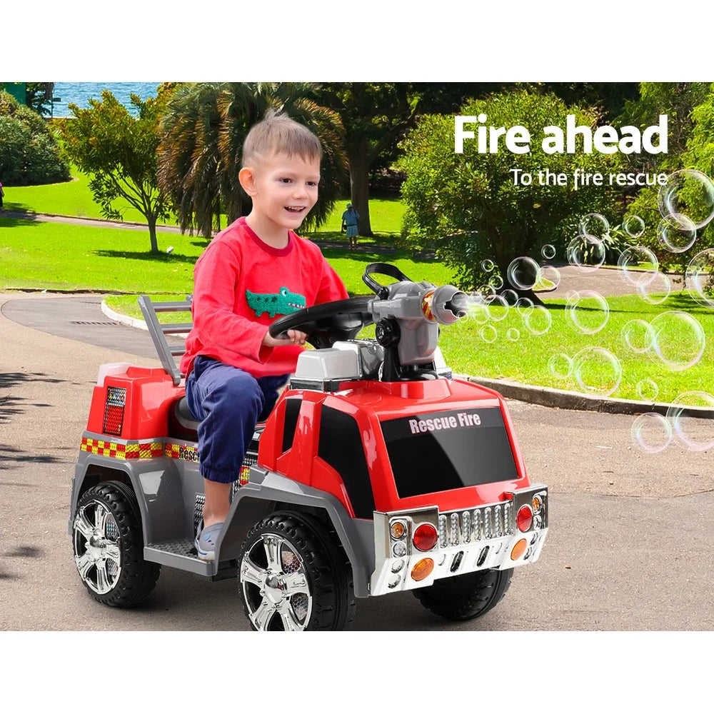 Kids Ride-On Fire Truck Motorbike (Rigo) Red/Grey - Cars