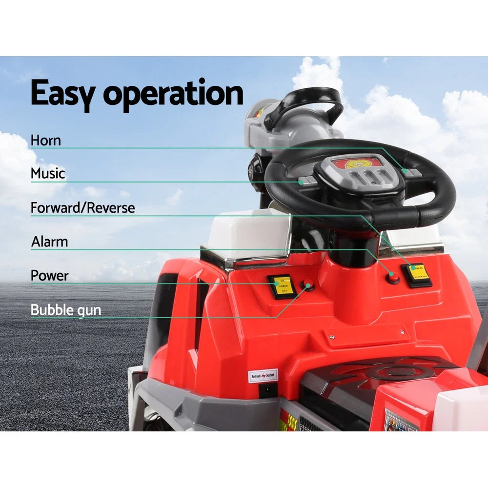 Kids Ride-On Fire Truck Motorbike (Rigo) Red/Grey - Cars