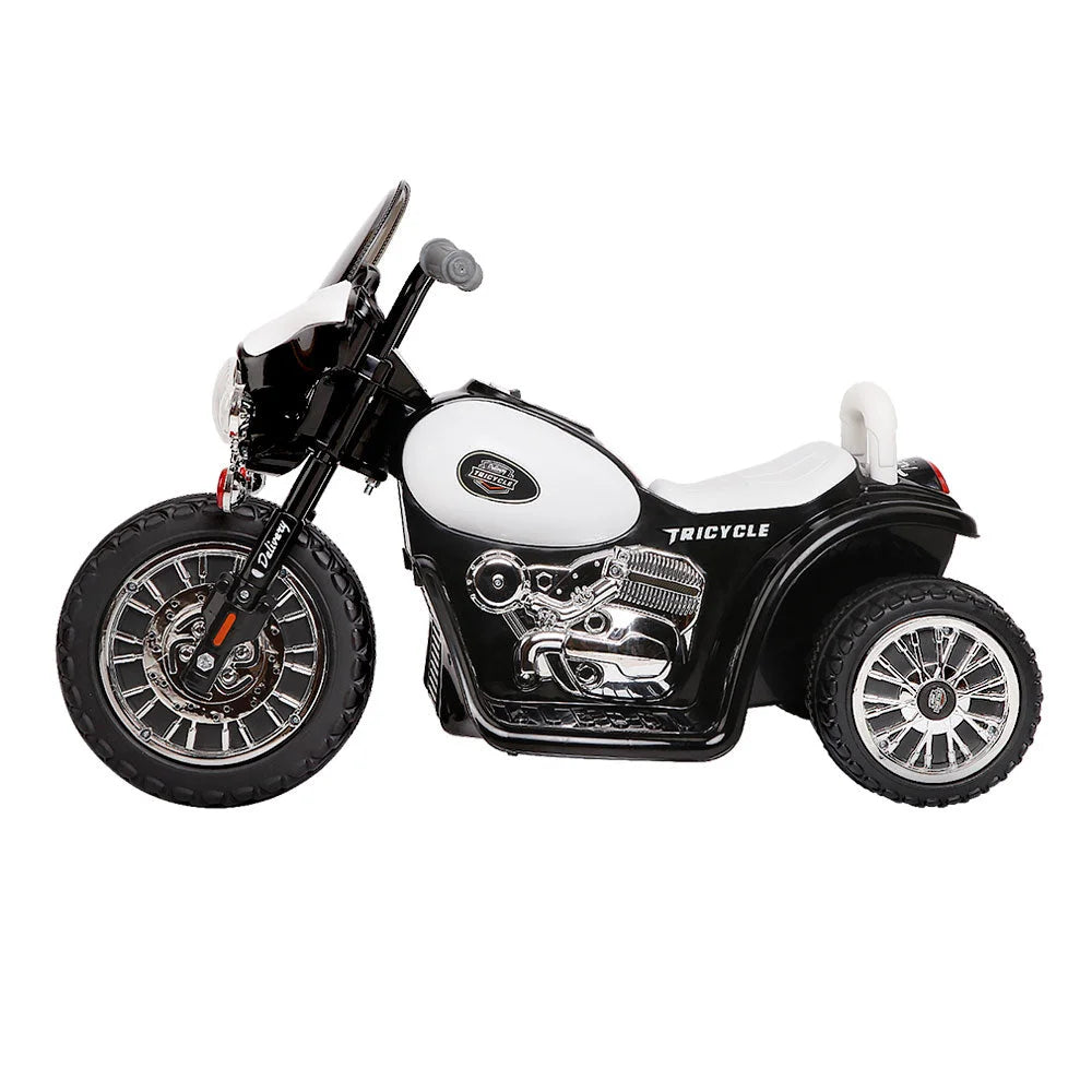 Kids Ride On Motorbike Motorcycle Toys - Black and White