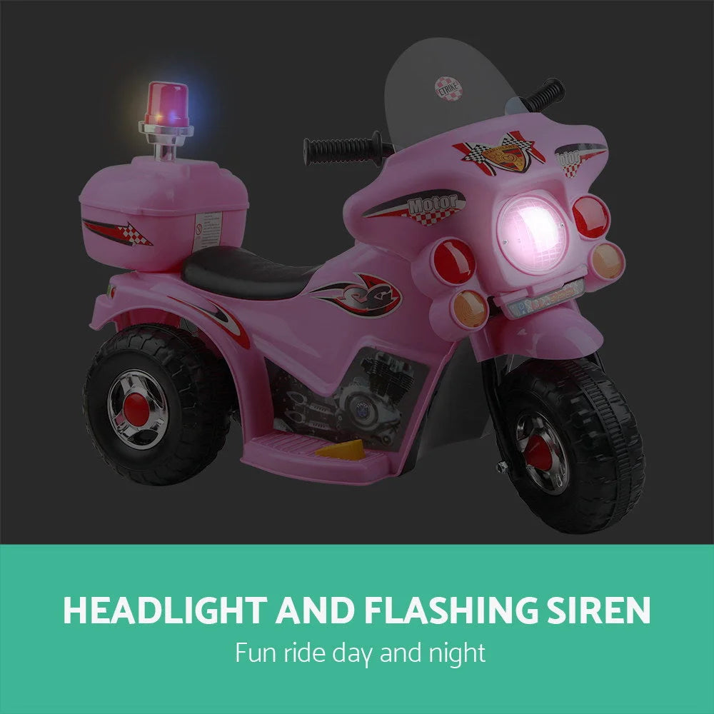 Kids Ride-On Motorbike (Rigo) Pink - Cars