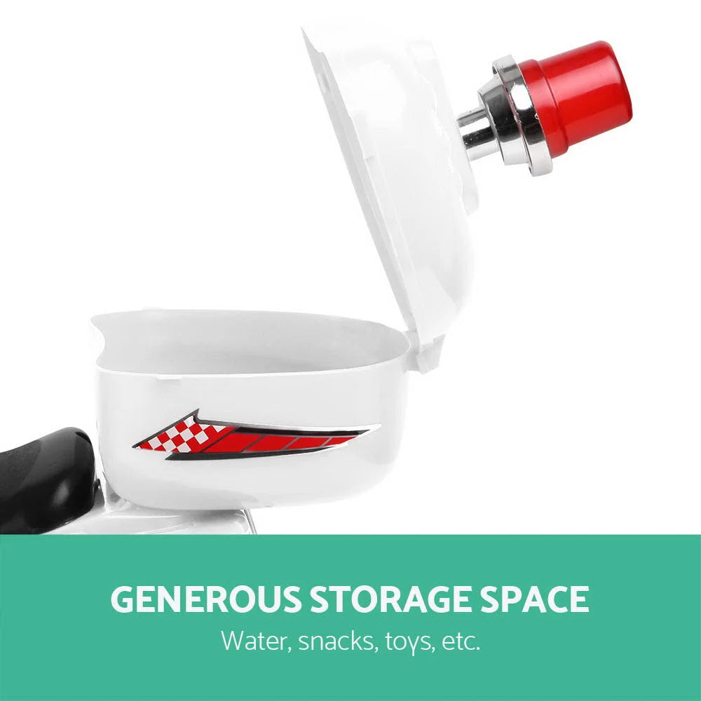 Kids Ride-On Motorbike (Rigo) White - Cars