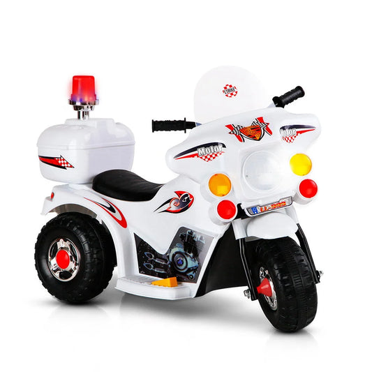 Kids Ride-On Motorbike (Rigo) White - Cars